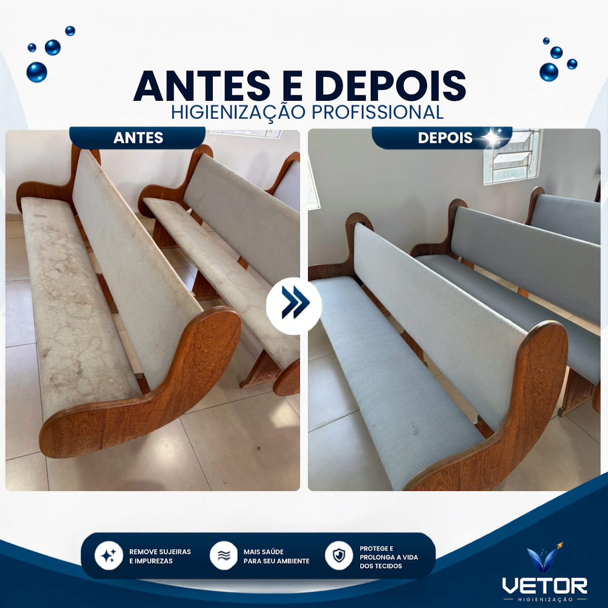 Antes e Depois • Bancos de Igreja